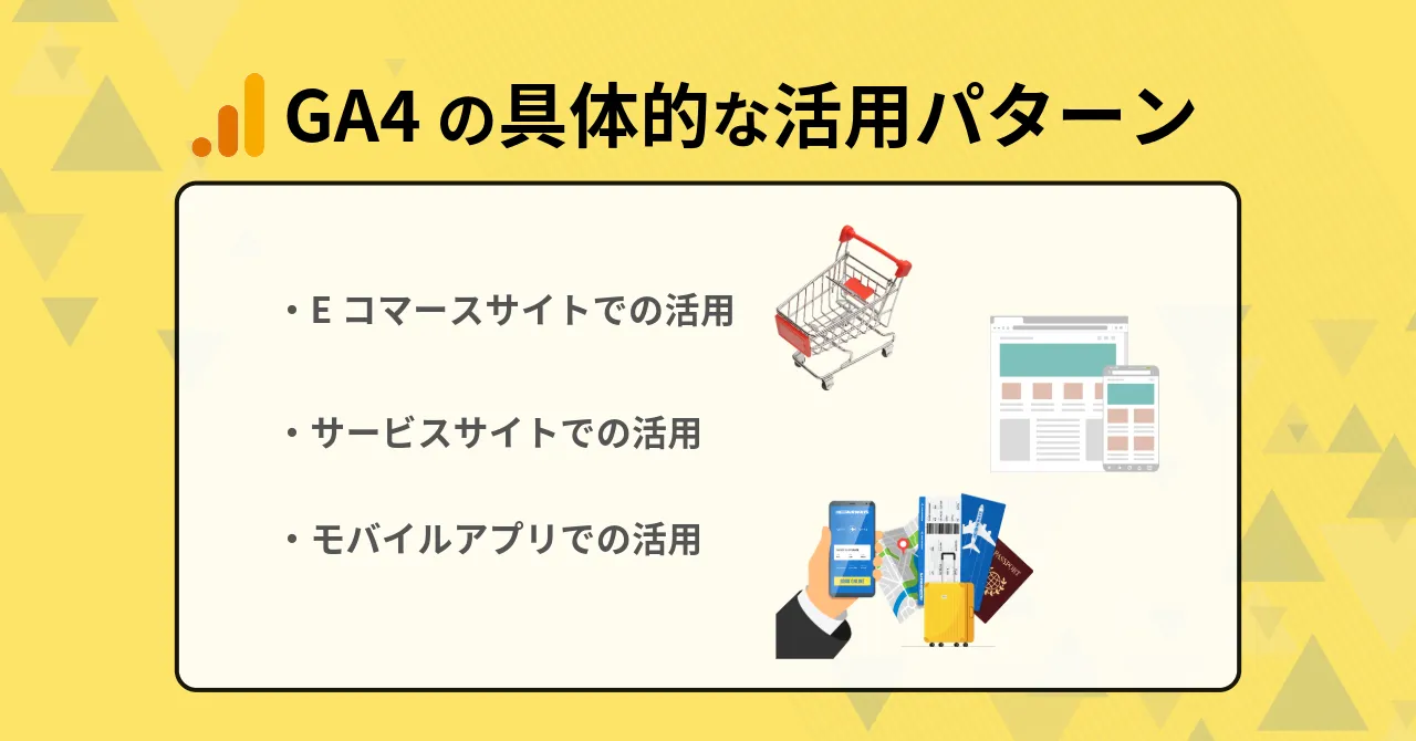 活用パターン GA4 主要機能 設定 トラッキング Google Analytics 4 使い方