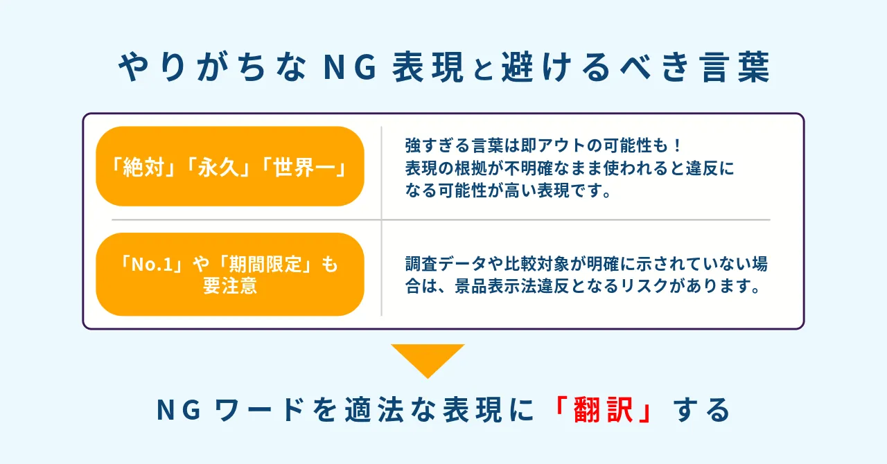 やりがちなNG表現 避けるべき言葉